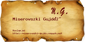 Miserovszki Gujdó névjegykártya